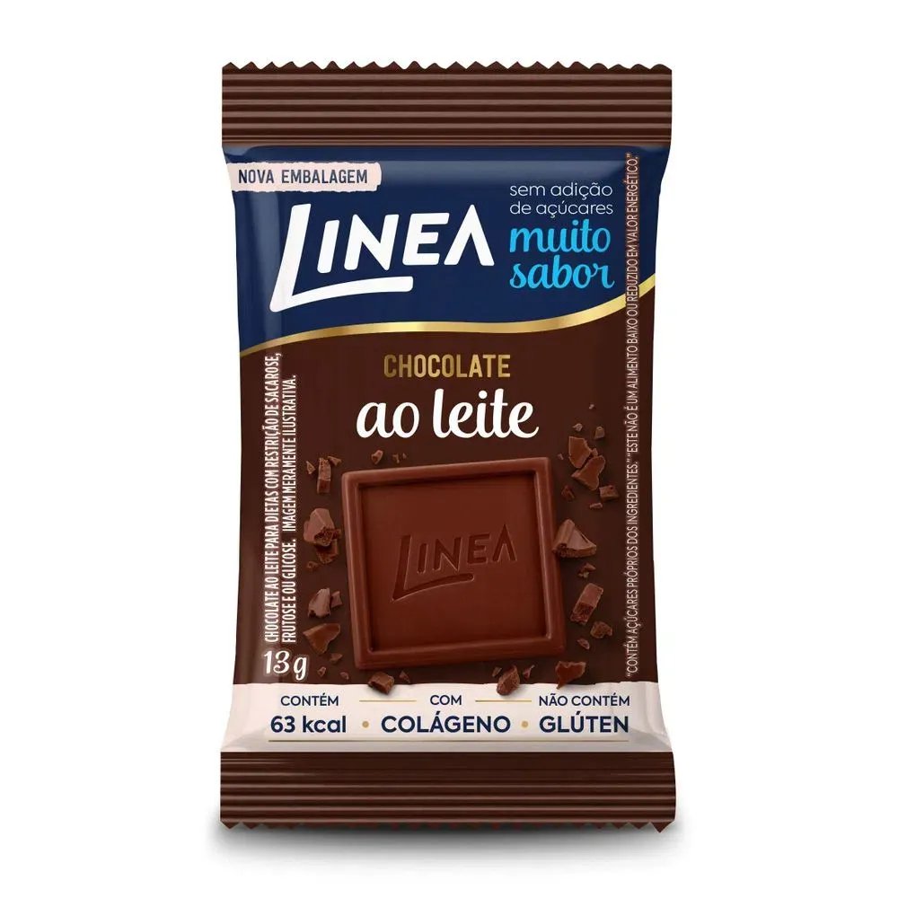 CHOC. LINEA 15X13GR AO LEITE ZERO ACUCAR