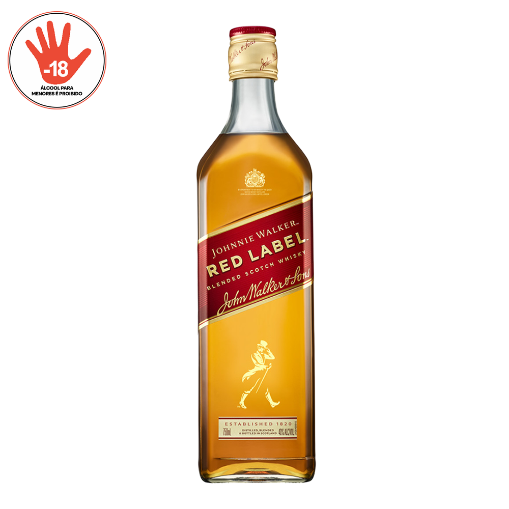 WHISKY JOHNNIE WALKER 750ML 8-A RED LABE