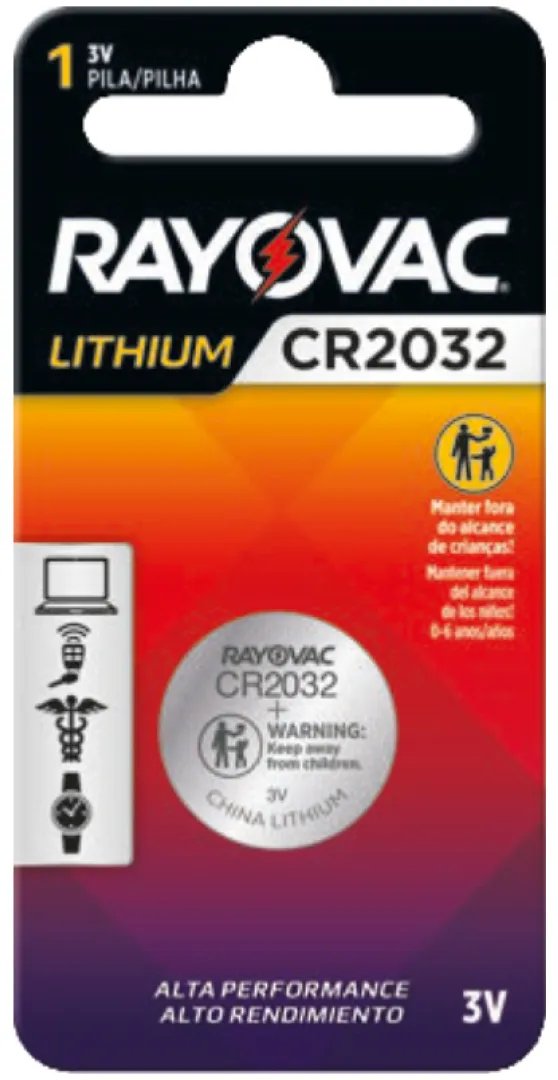 PILHA RAYOVAC ELETRÔNICA LITHIUM CR2032 COM 1 UND