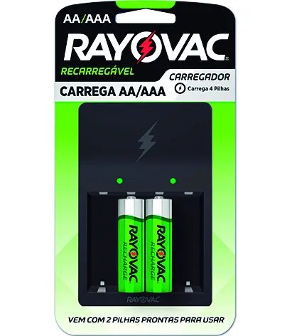 CARREGA.RAY. C/ 2 PILHAS AA RECARREGAVE