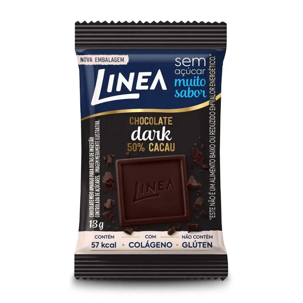 CHOC. LINEA 15X13GR DARK ZERO ACUCAR