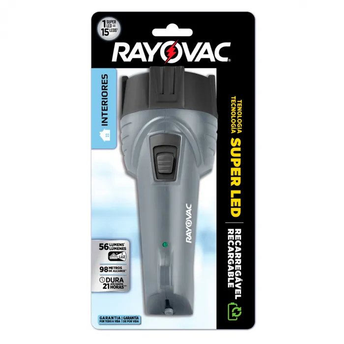 LANTERNA RAY. RECARREG.1-LED BI-VOLTS SU
