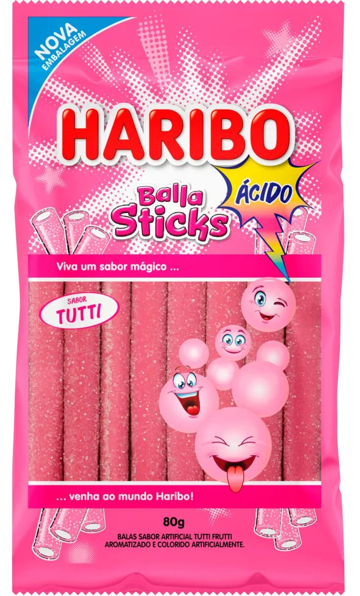 *BALA STICKS 80GR HARIBO TUTTI ACIDO