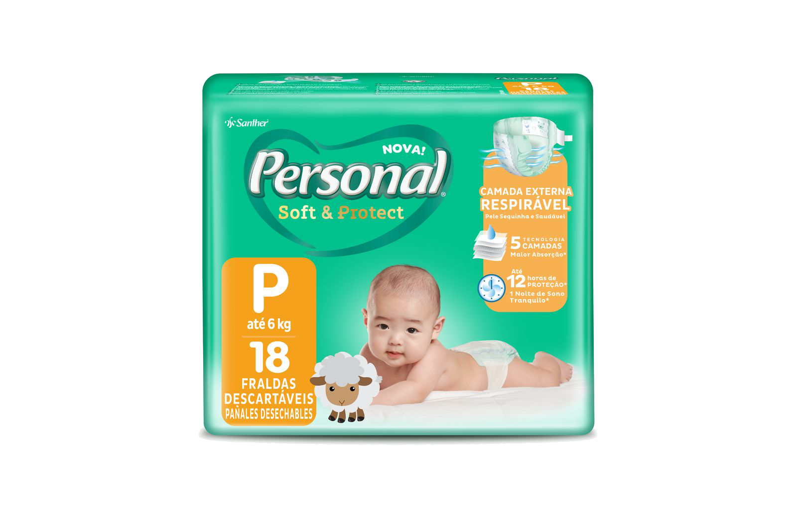 FRALDA PERSONAL SOFT & PROTECT PEQUENA JUMBINHO 12X18PADS