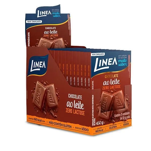 CHOC. LINEA 15X30GR LEITE ZERO LACTO