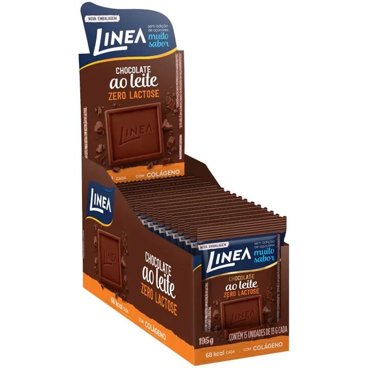 CHOC. LINEA 15X13GR LEITE ZERO LACTOSE