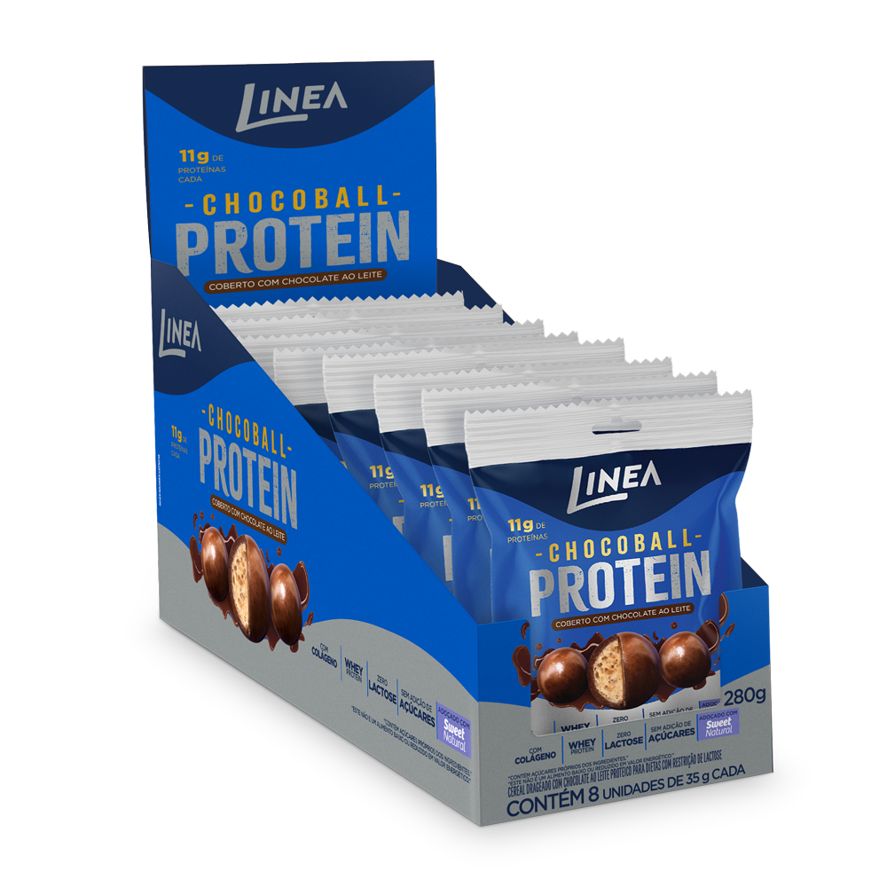 CHOCOBALL LINEA PROTEIN 8X35GR AO LEITE