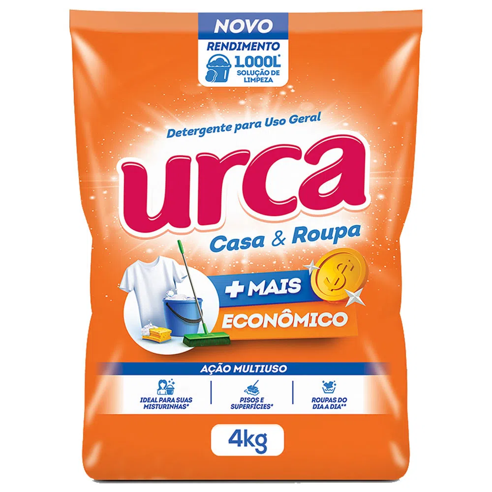 DETERGENTE EM PÓ URCA CASA E ROUPA 4KG