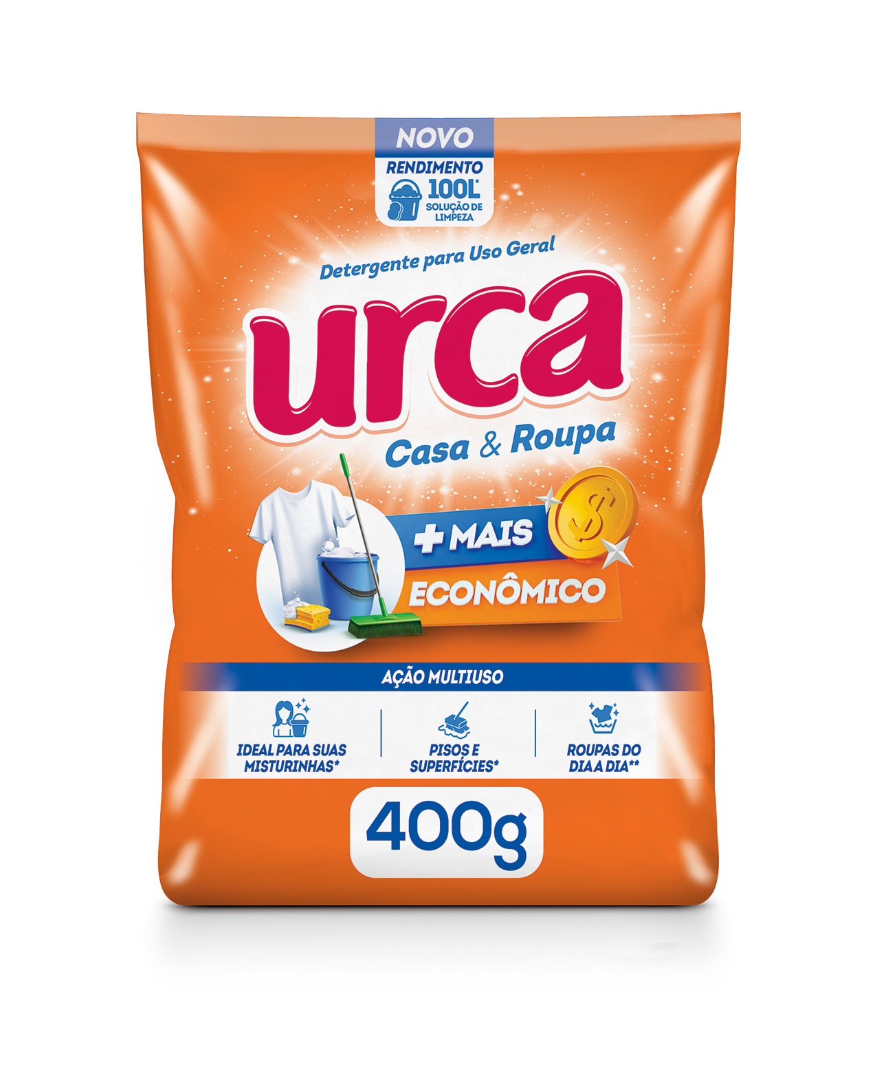 DETERGENTE EM PÓ URCA CASA E ROUPA 400G