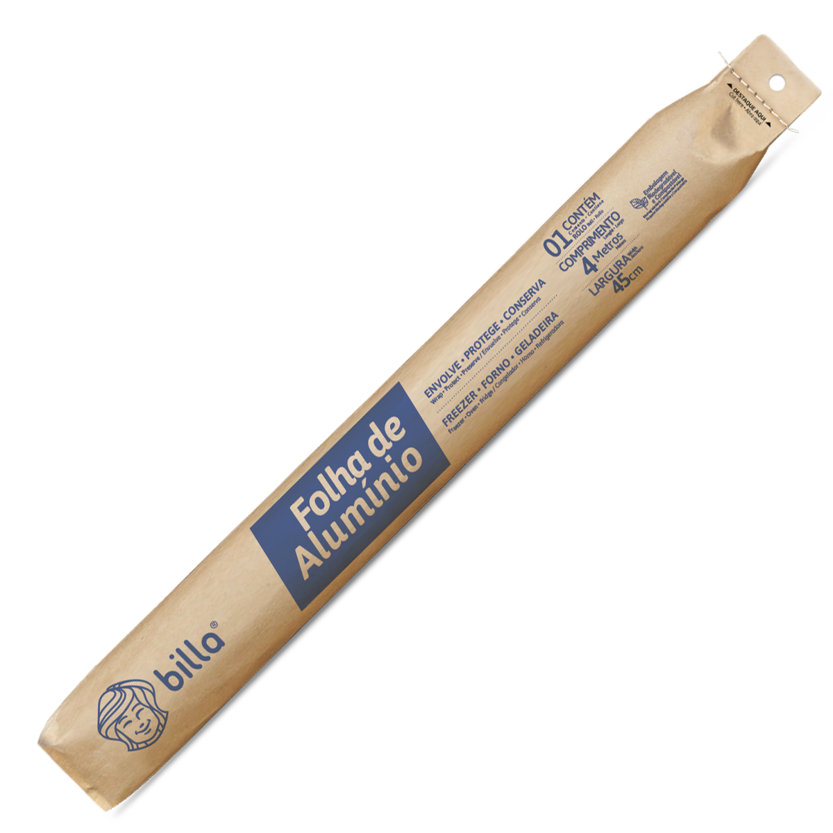 *FOLHA DE ALUMINIO BILLA 45CMX4MTS