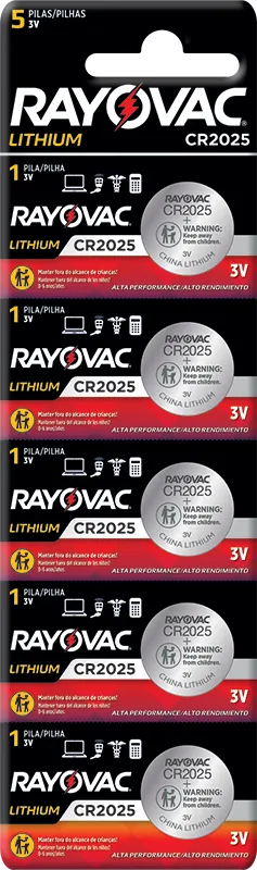 PILHA RAY. ELET. LITHIUM CR2025 C/ 5