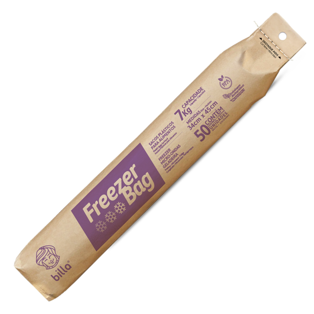 *FREEZER BAG BILLA 7KG COM 50 UND