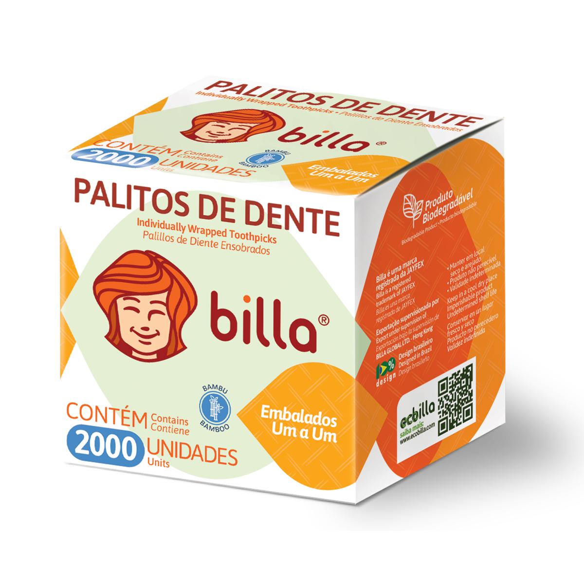 *PALITO DE DENTE BILLA 1X2000 UNI BAMBU