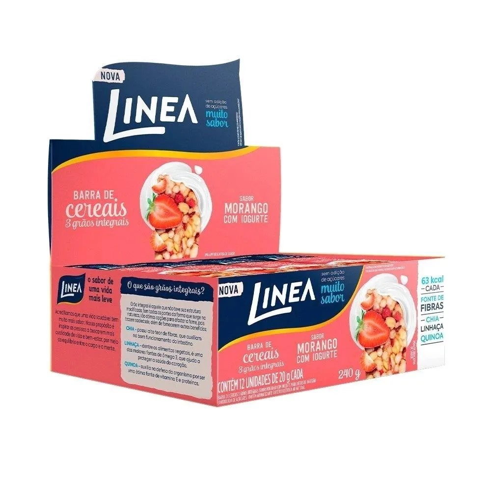 BARRA CEREAIS LINEA 12X20GR MORANGO C/