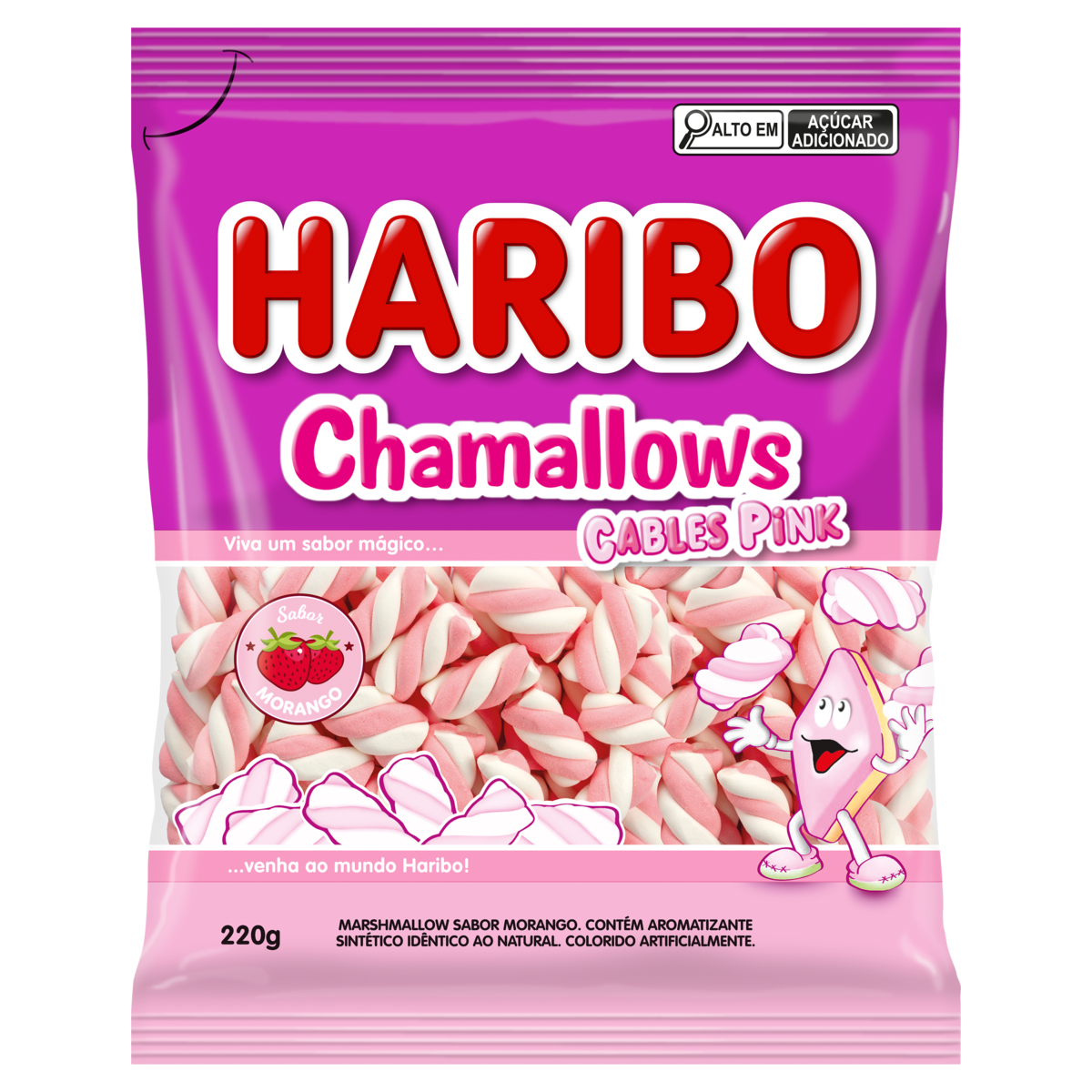 MARSHMALLOW HARIBO CABLES PINK 220G
