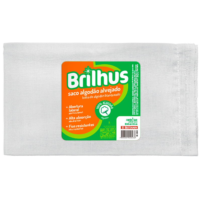 SACO BRILHUS ALVEJADO ALGODAO