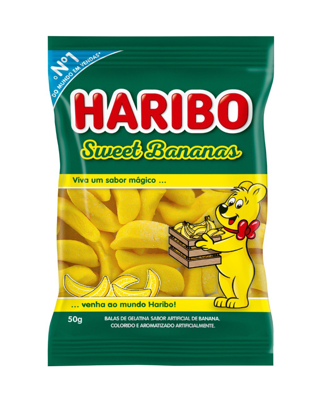 BALA DE GEL. 50GR HARIBO SWEET BANANAS