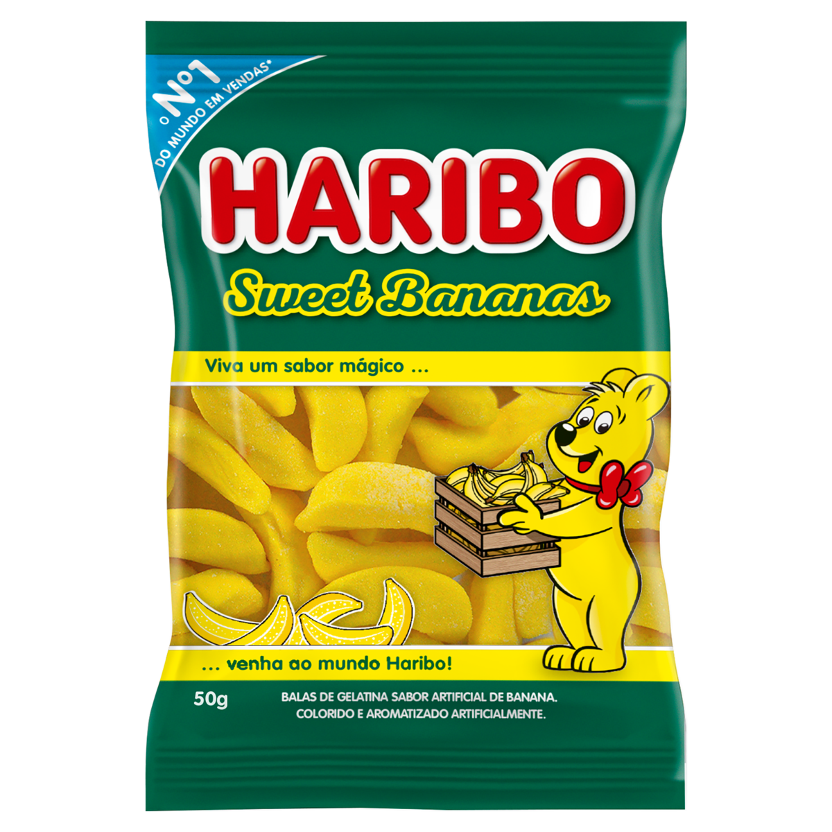 BALA DE GEL. 50GR HARIBO SWEET BANANAS