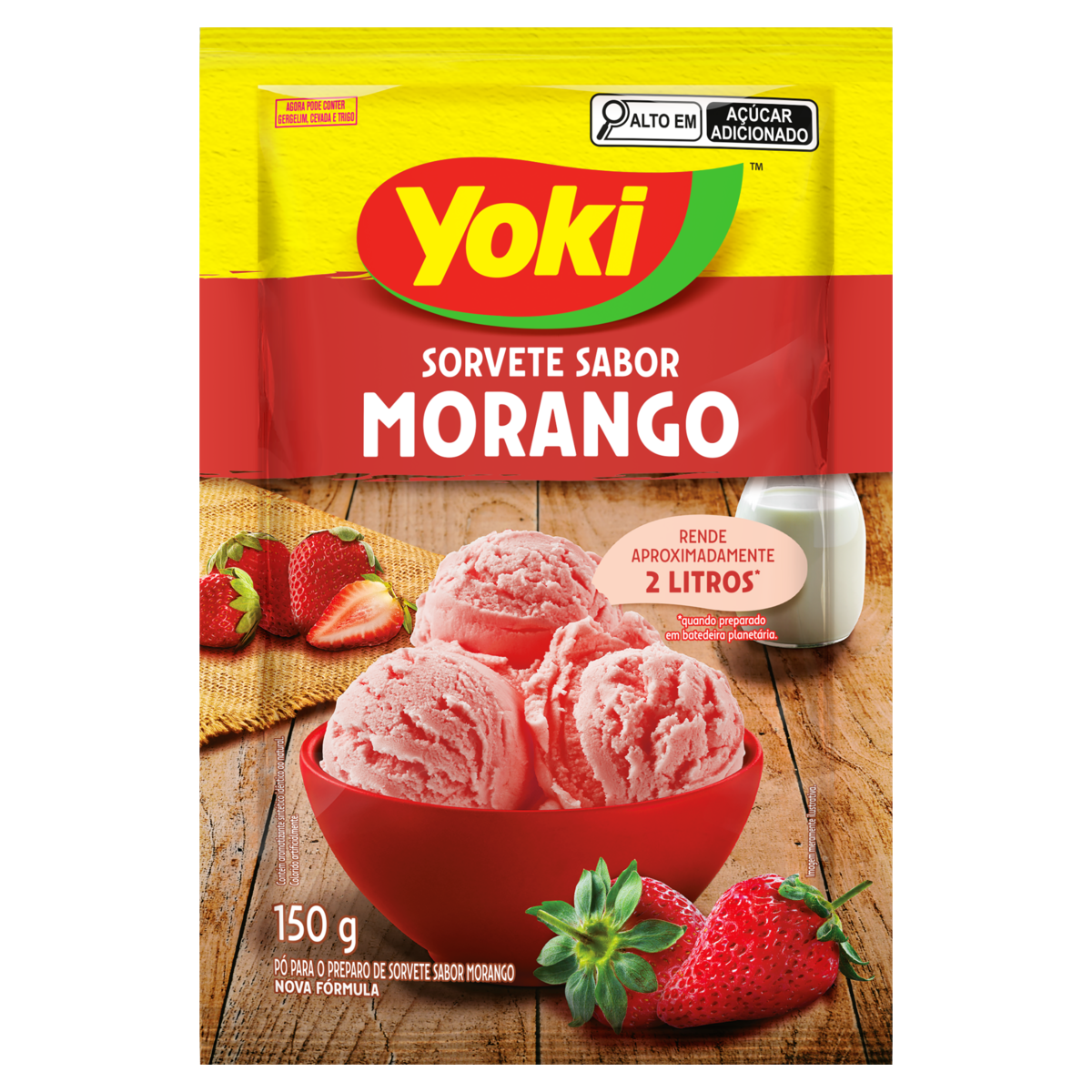 PO P/ SORVETE YOKI 150GR MORANGO