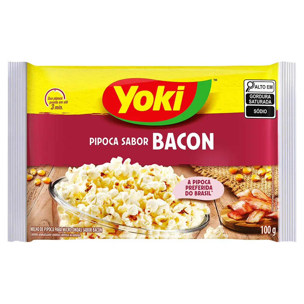 PIPOCA MICRO YOKI 100GR BACON