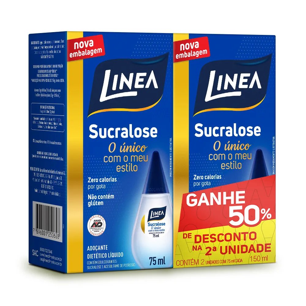 ADOCANTE DIET. LIQ. LINEA 2X75ML 50% DE