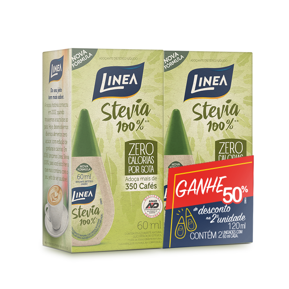 ADOCANTE STEVIA LIQ. LINEA 2X60ML 50% DE