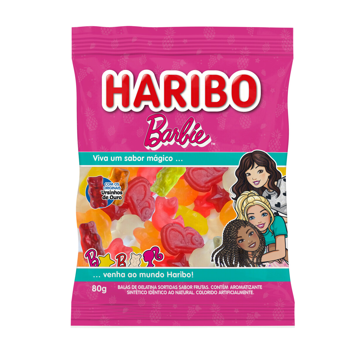 BALA DE GEL. 80GR HARIBO BARBIE E URSI D