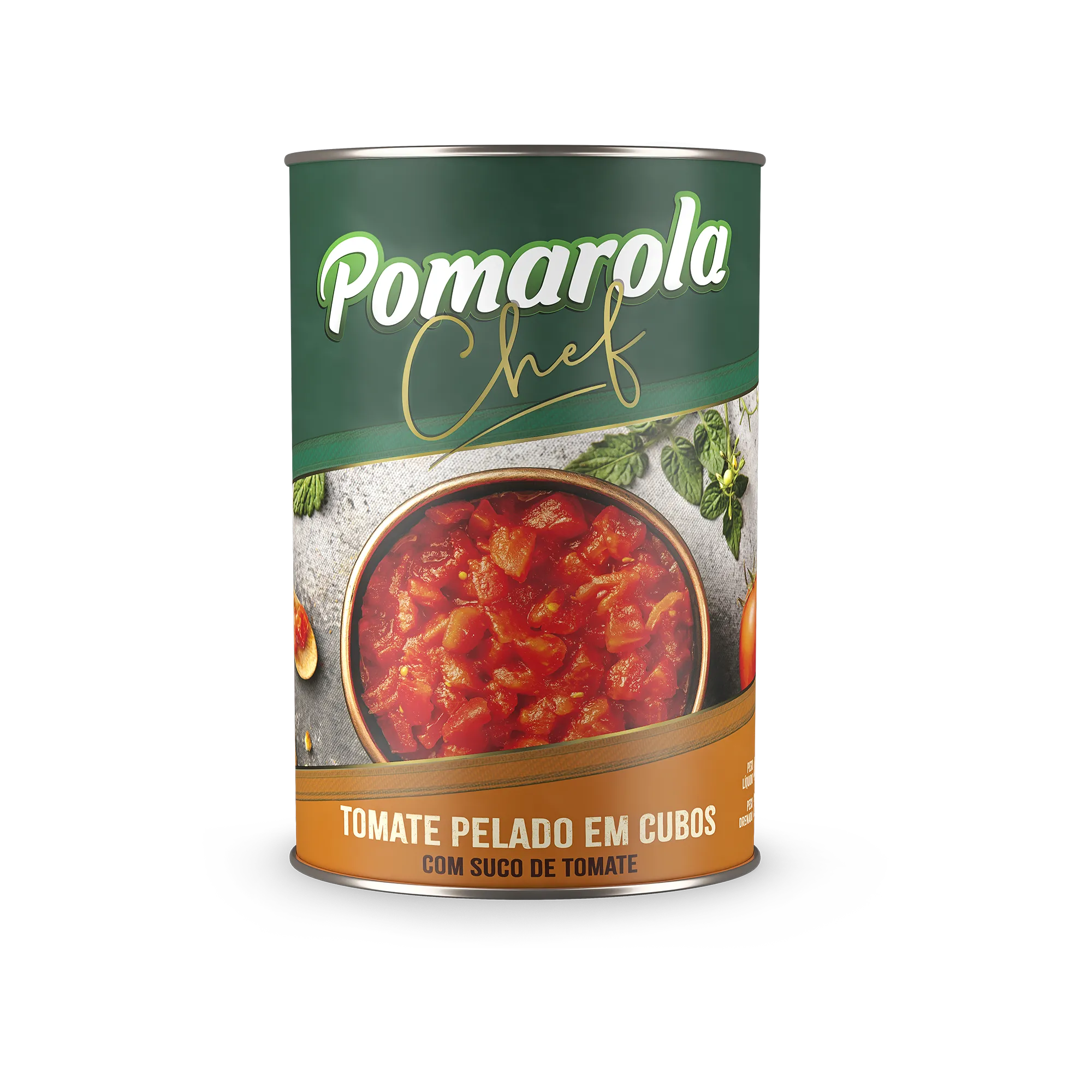TOM. PELADO POMAROLA 400GR EM CUBO LT