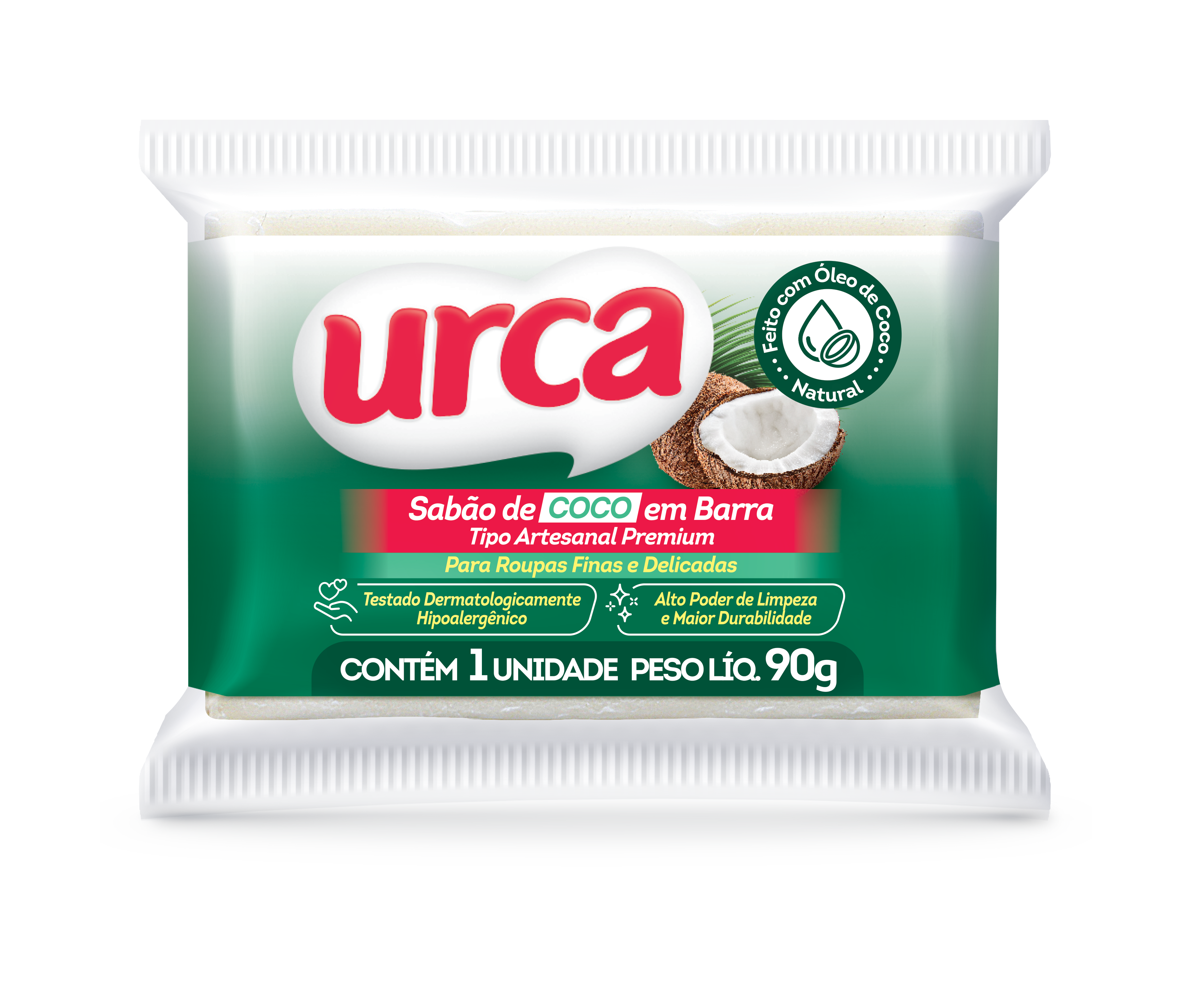 SABÃO DE COCO URCA EM PEDRA PREMIUM 90G