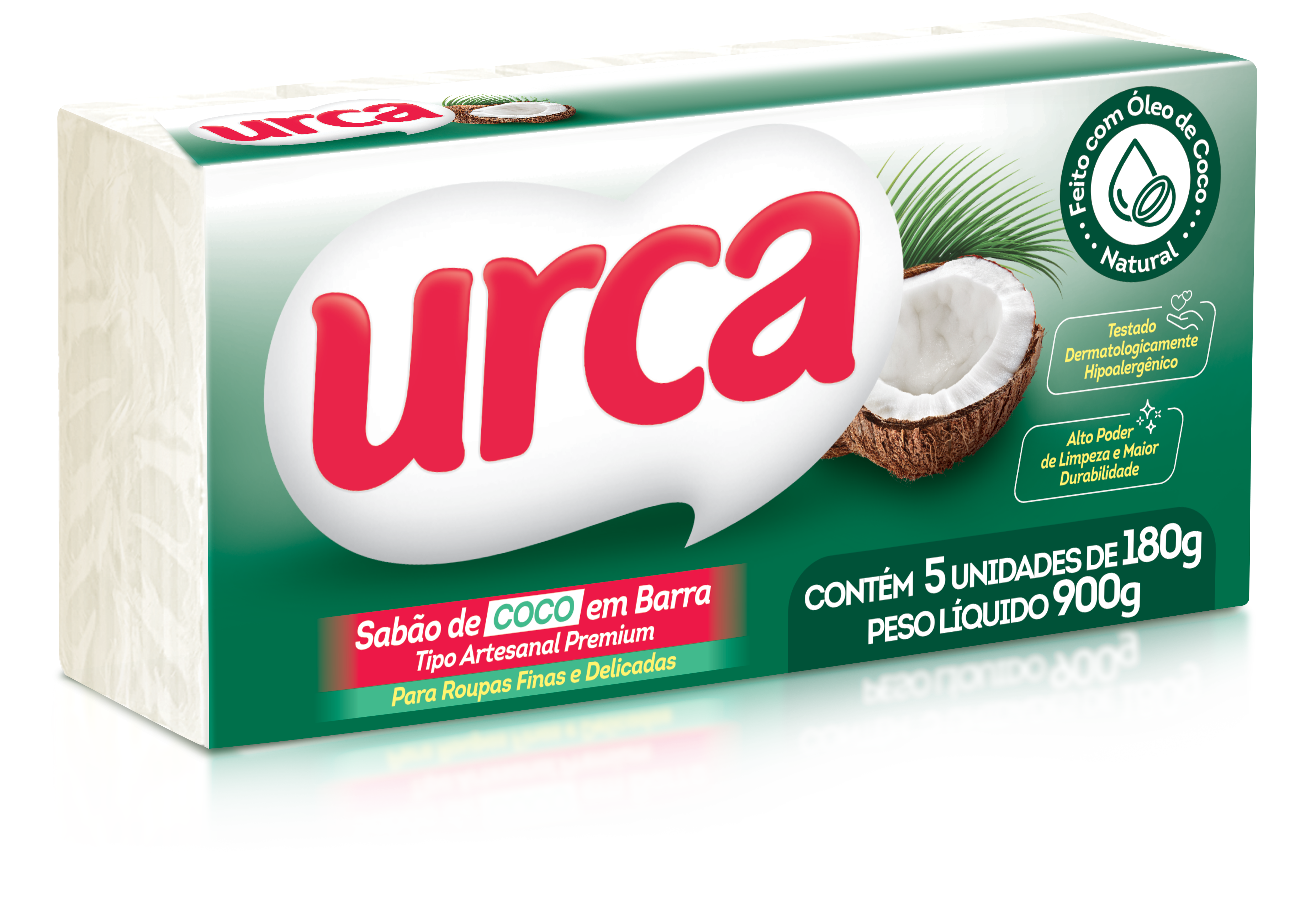 SABÃO DE COCO URCA EM PEDRA PREMIUM 5X 180G