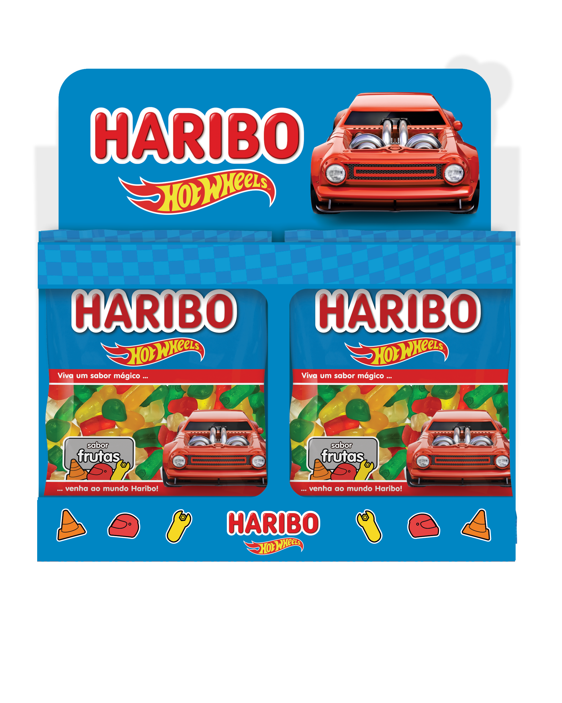 *BALA DE GEL. 12X14GR HARIBO HOT WHEELS