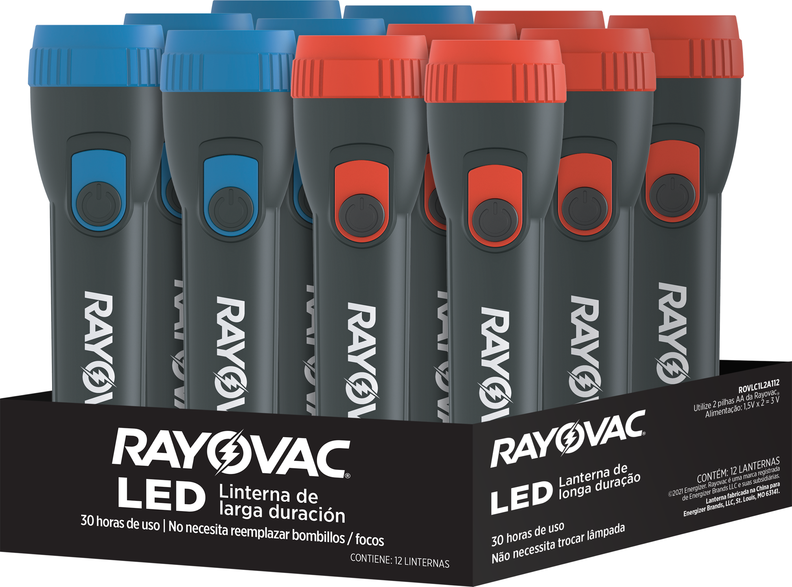 LANTERNA RAY. 1 LED PEQUENA USA 2 PILHAS