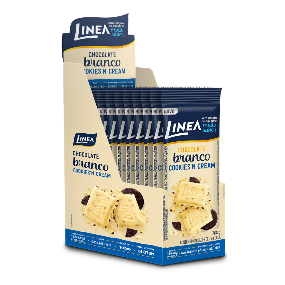 CHOCOLATE LINEA 10X75GR COOKIES N CREAM