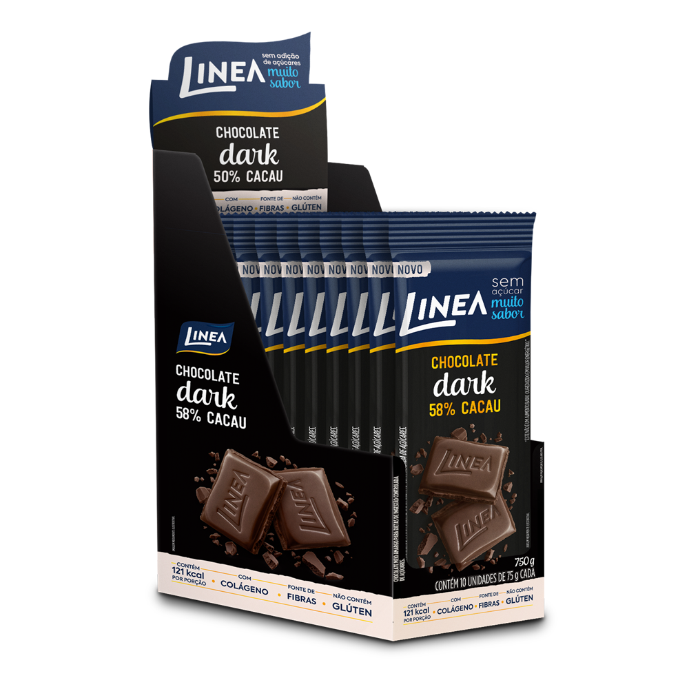 CHOCOLATE LINEA 10X75GR DARK