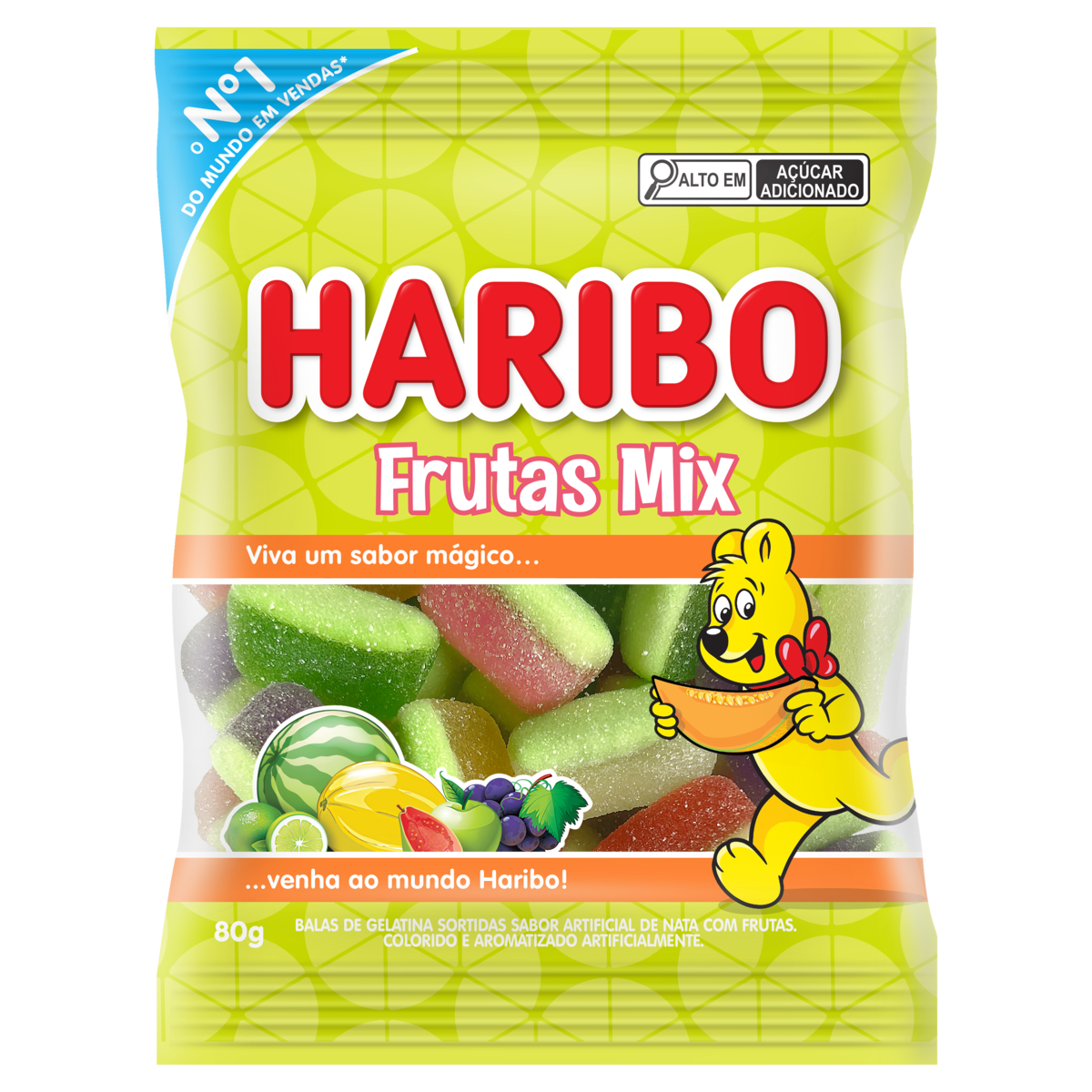 BALA DE GELATINA 80GR HARIBO FRUTAS MIX