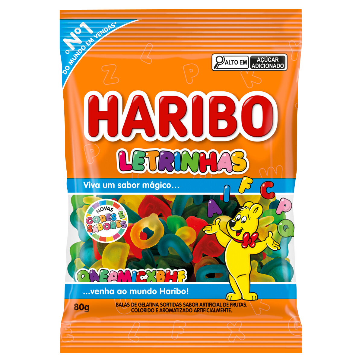 BALA DE GELATINA 80GR HARIBO LETRINHAS
