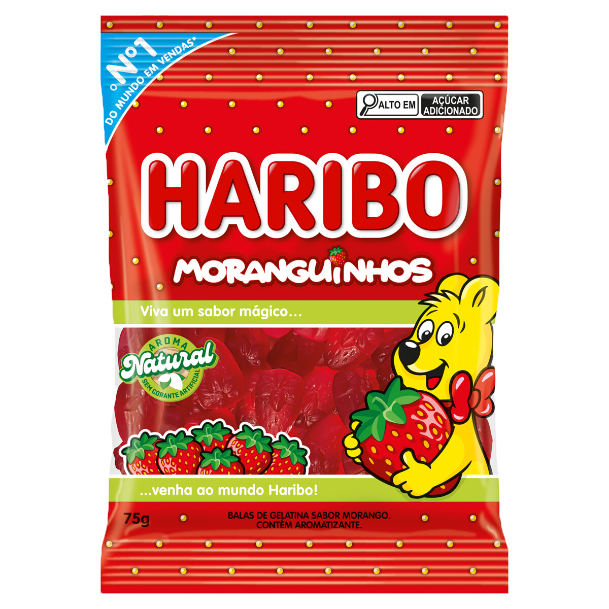 BALA DE GEL. 75GR HARIBO MORANGUINHOS