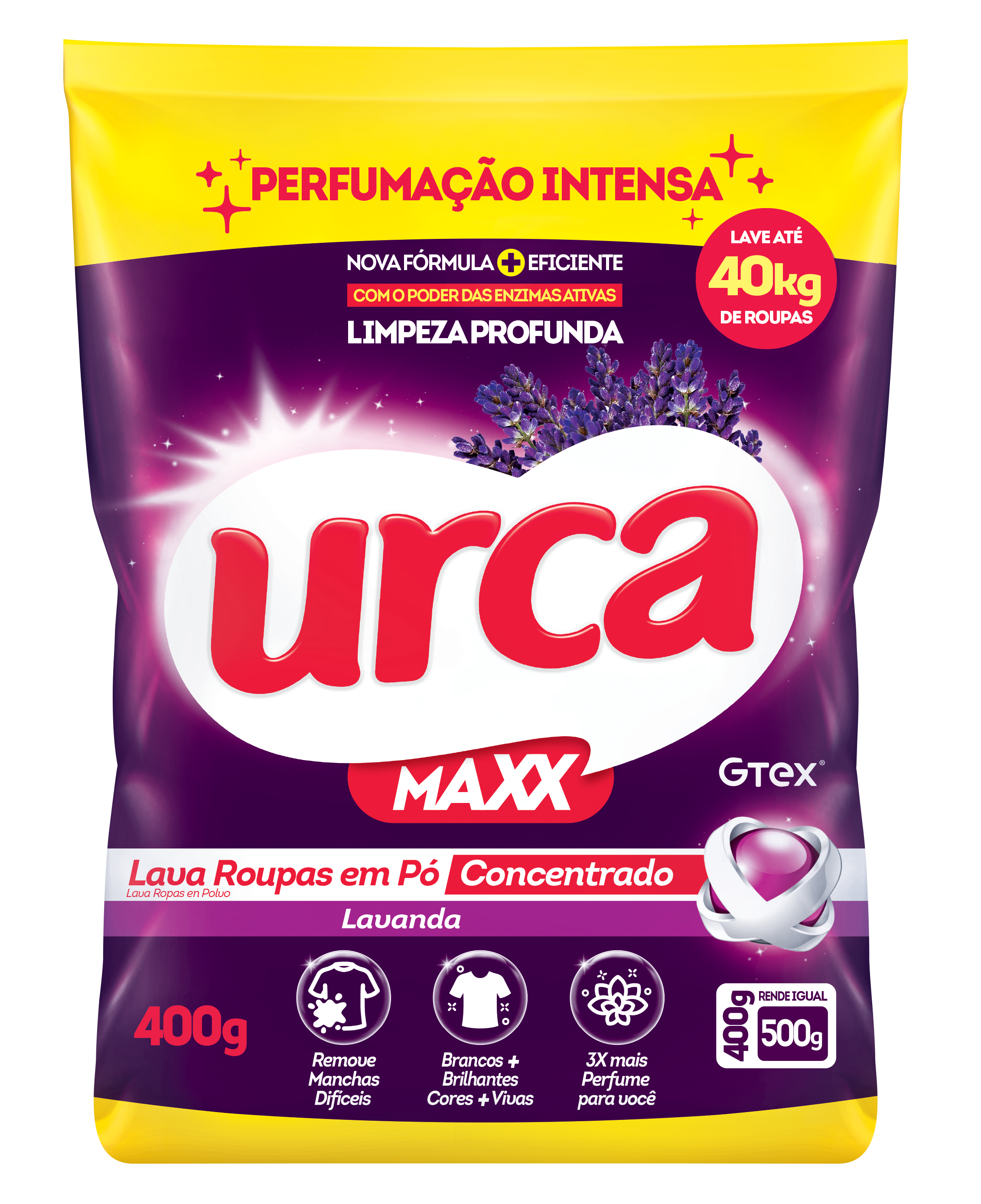 LAVA ROUPAS EM PO 400GR CONC. LAVANDA UR