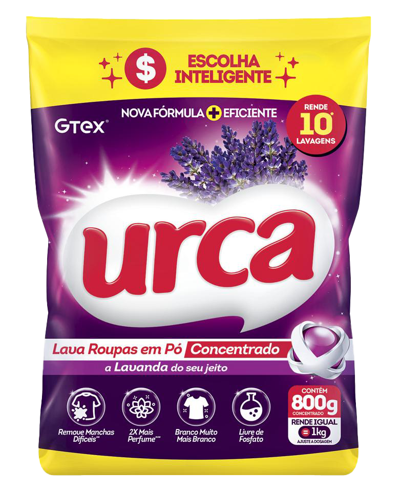 LAVA ROUPAS EM PO 800GR CONC. LAVANDA UR