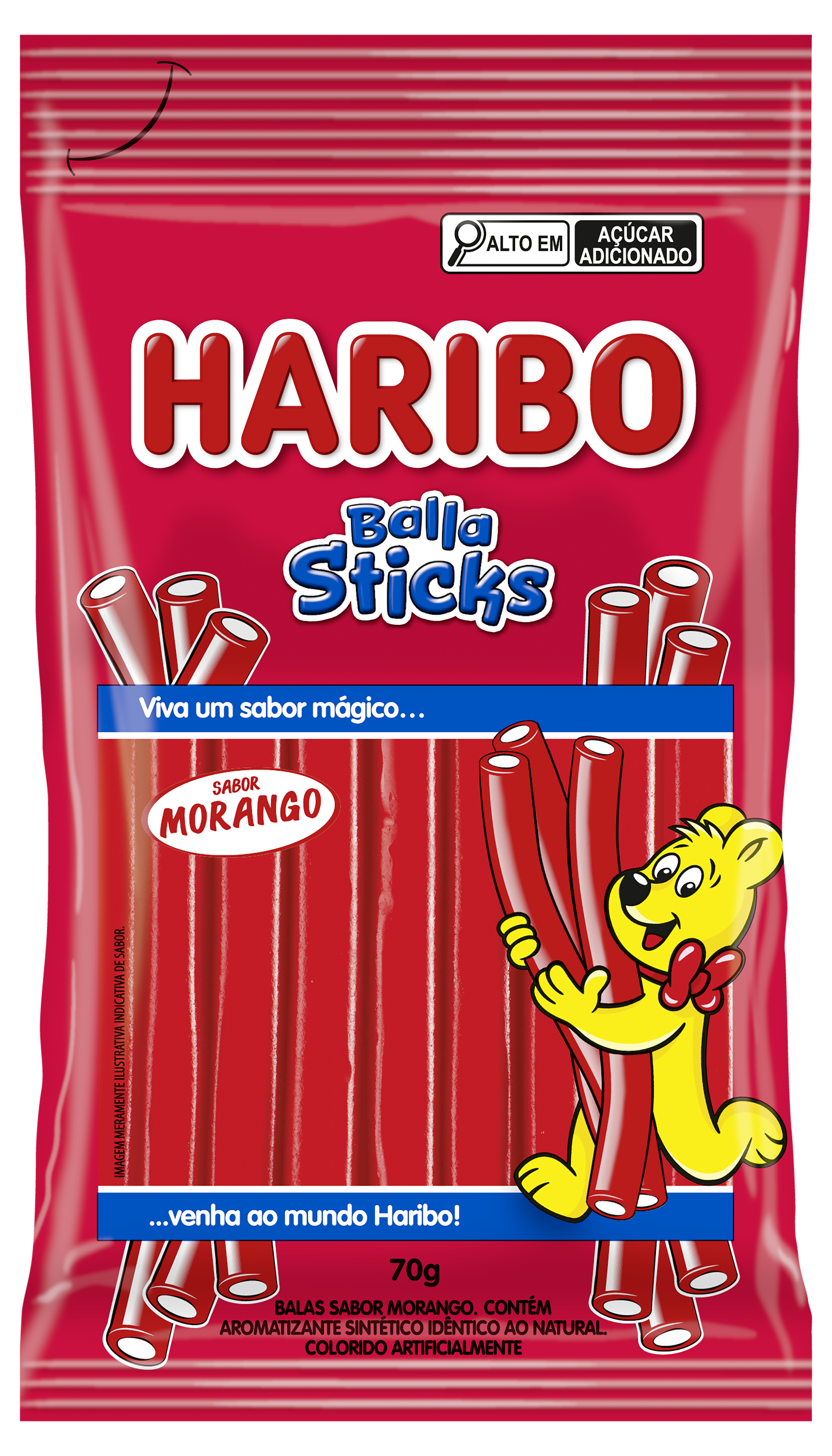 SOH BALA STICKS 70GR HARIBO MORANGO