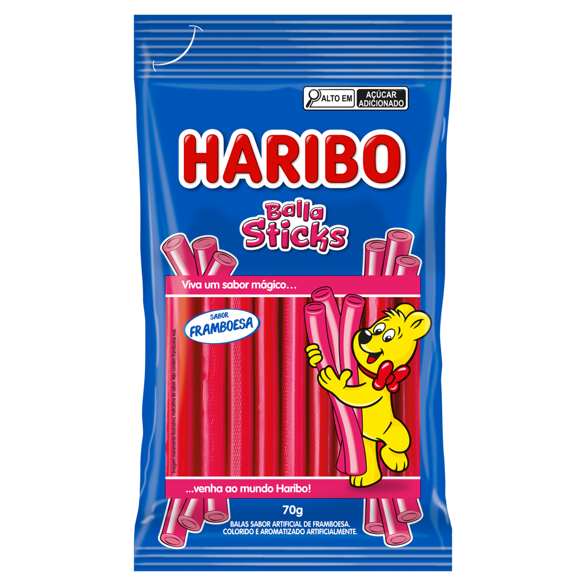 BALA STICKS 70GR HARIBO FRAMBOESA