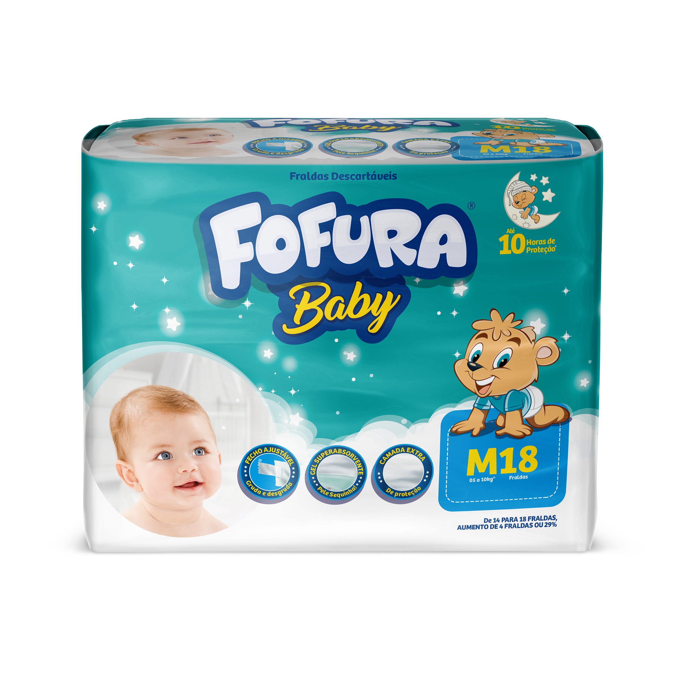 *FRALDA DESC.FOFURA BABY JUMBINHO M C/18
