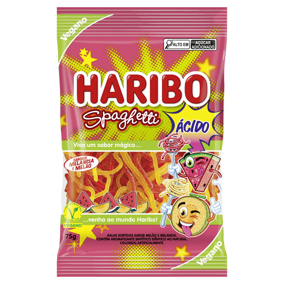 BALA SPAGHETTI 75GR HARIBO MELAO E MELAN