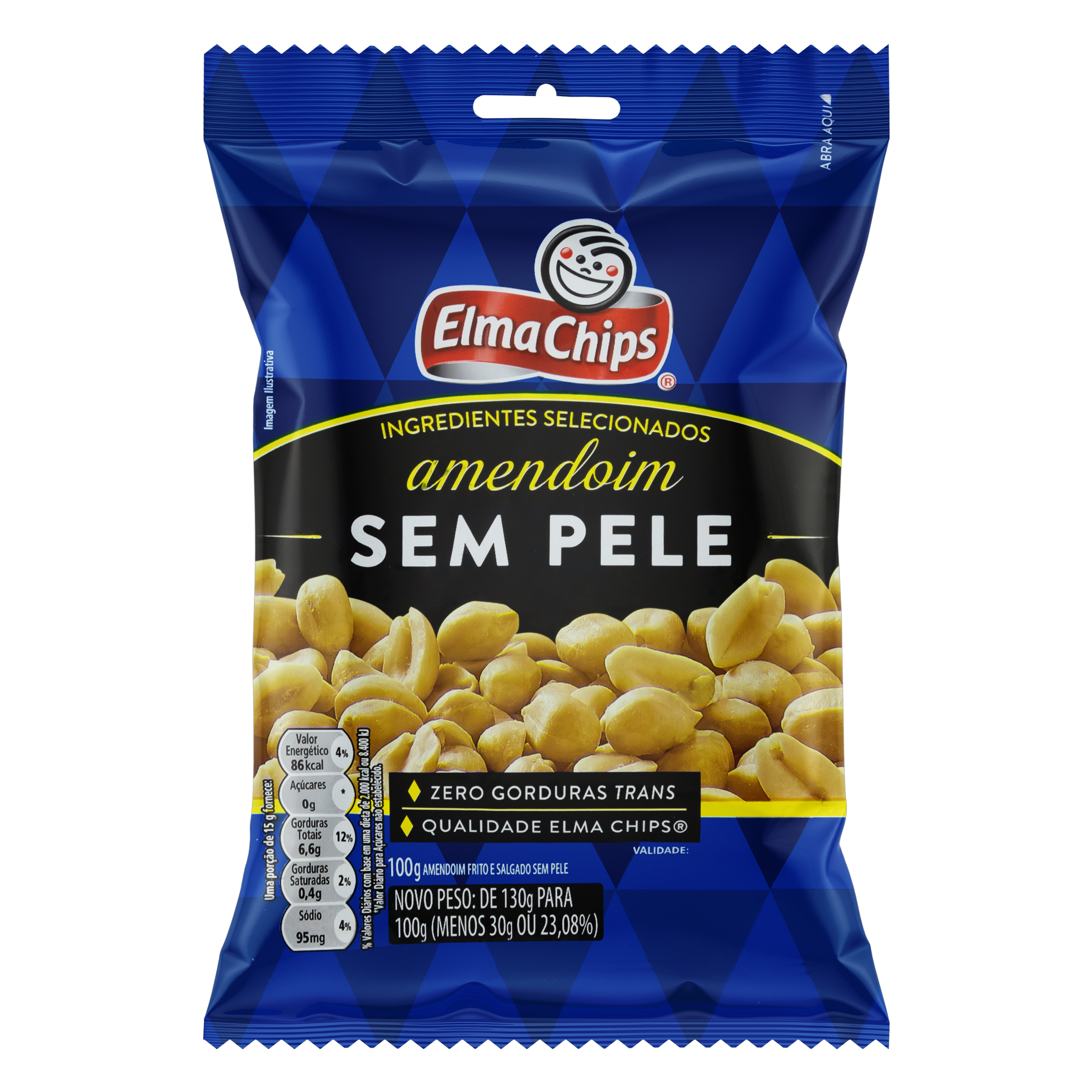 AMENDOIM ELMA CHIPS SEM PELE 100GR