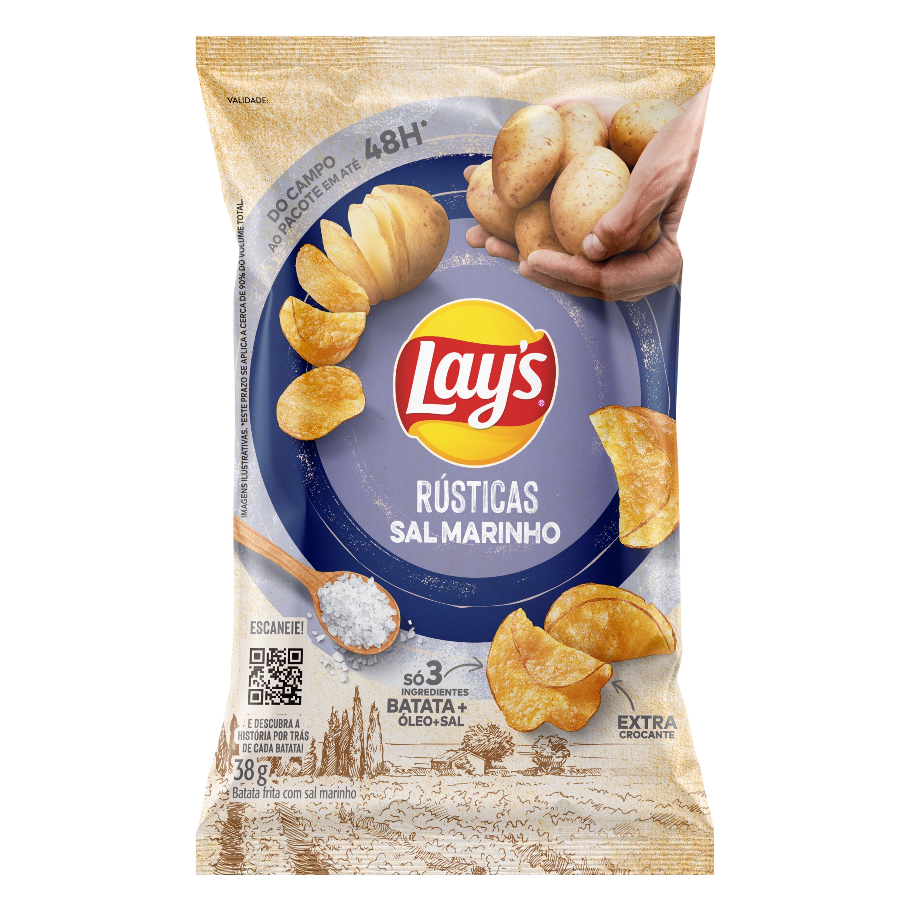 BATATA LAYS RUSTICA SAL MARINHO 38GR