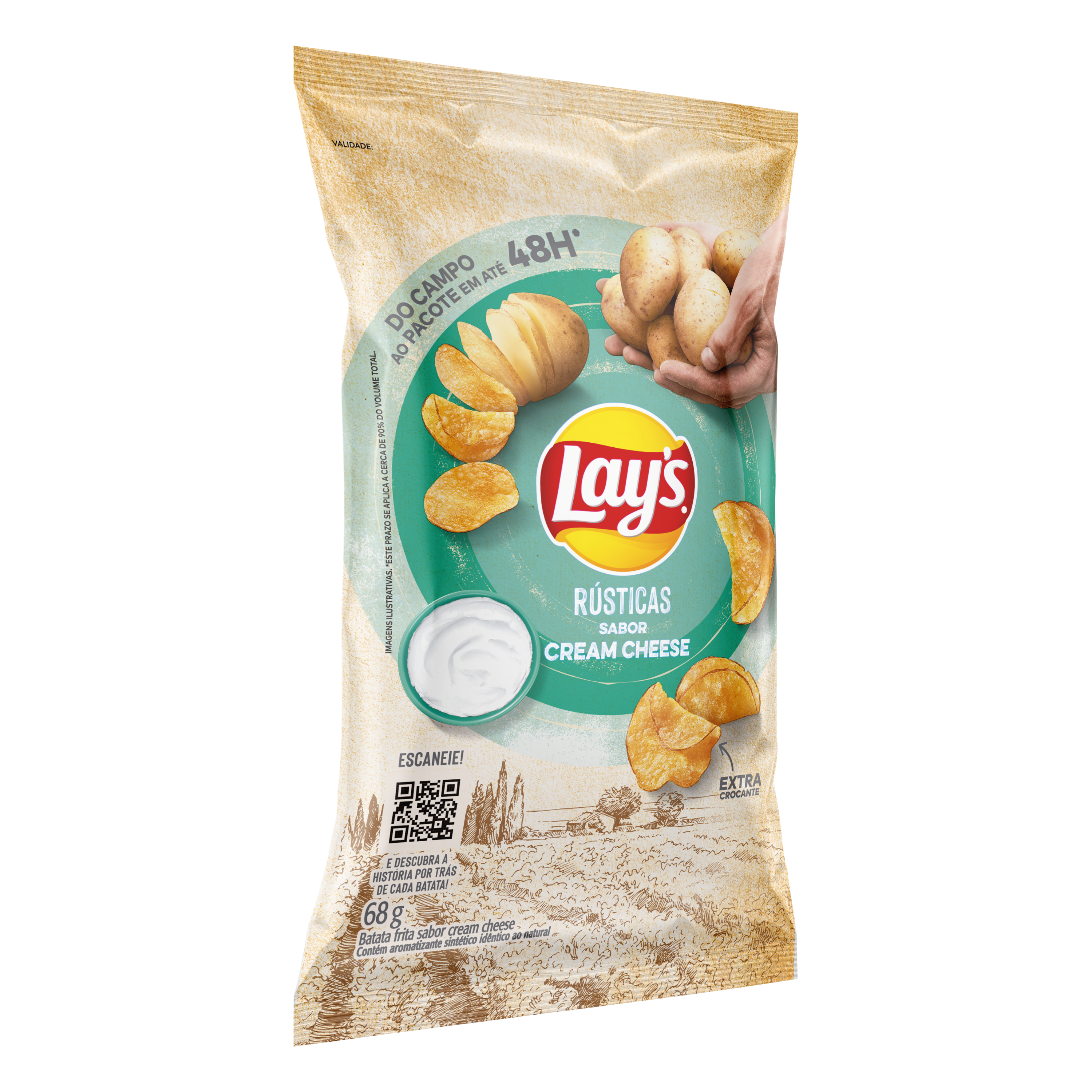 BATATA LAYS RUSTICA CREAM CHEESE 68GR