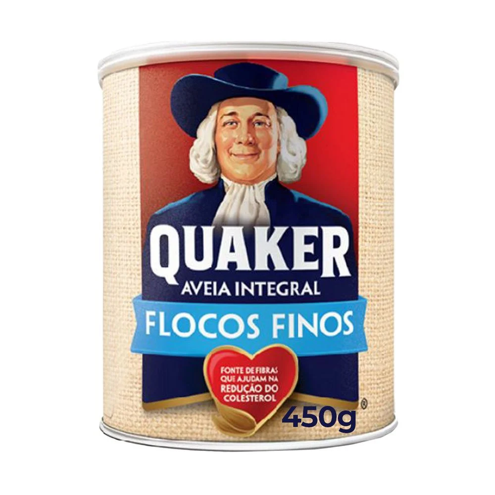AVEIA QUAKER 450GR FLOCOS FINOS LATA