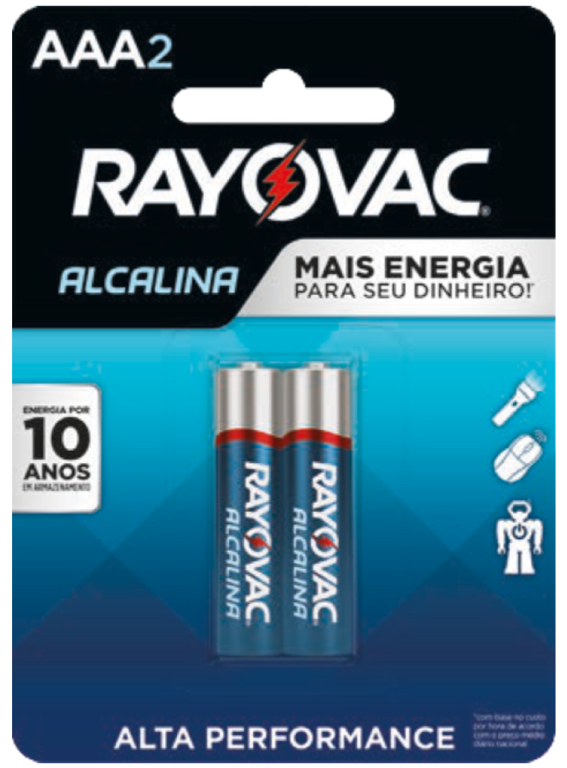 PILHA RAY. ALCAL.AAA PAL.C/ 2