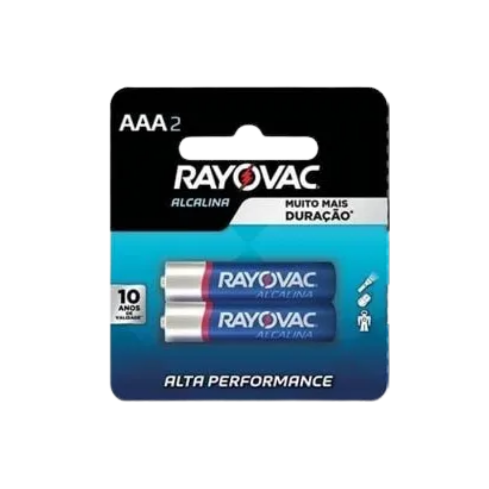 PILHA RAYOVAC ALCALINA AAA PALITO 08X02