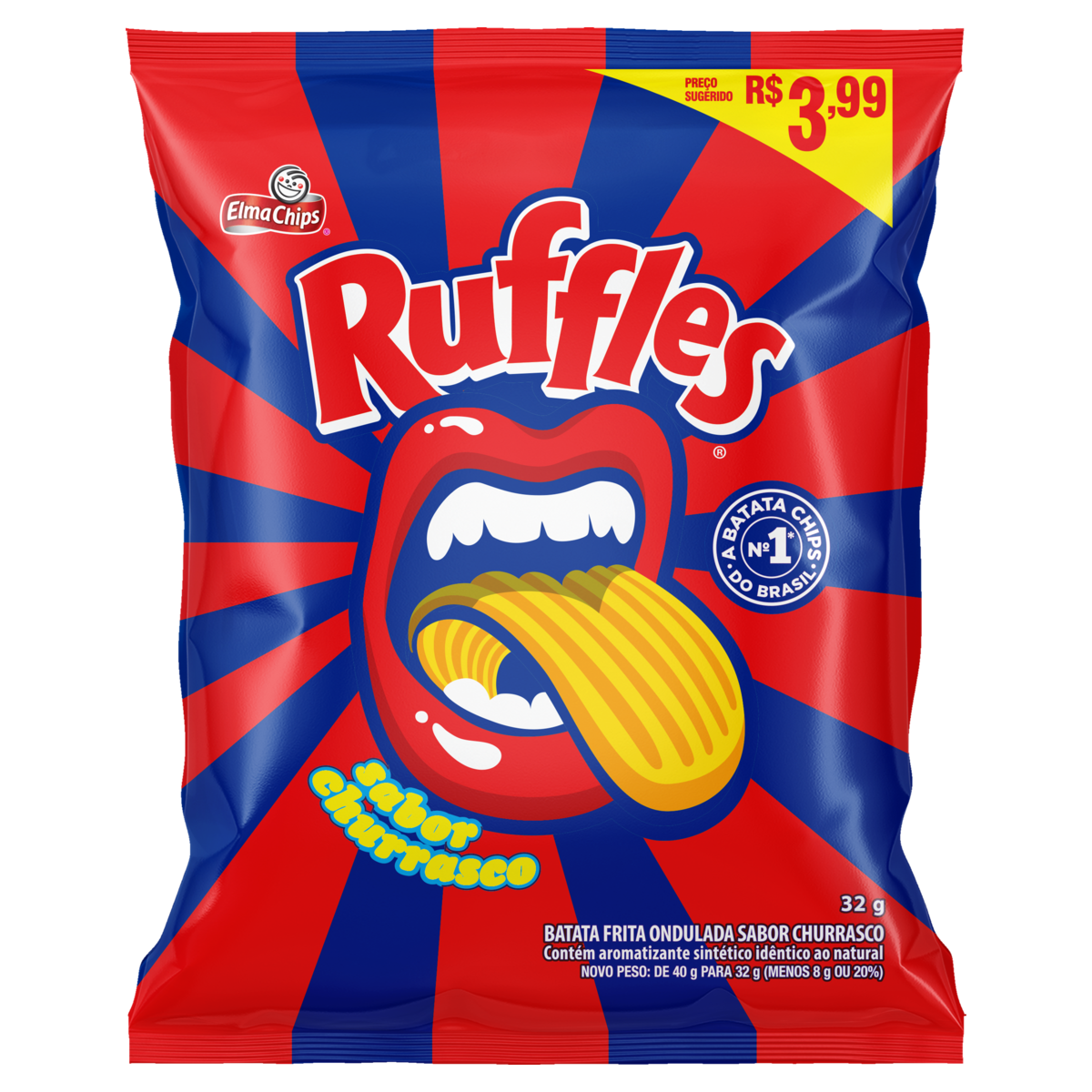 BATATA RUFFLES 32GR CHURRASCO C/PRECO